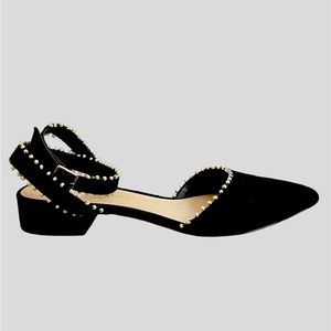 Loeffler Randall Women Beated Pointed Toe Medium block Heel Black Color Size 7